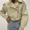 chiodo effetto pelle crop grease